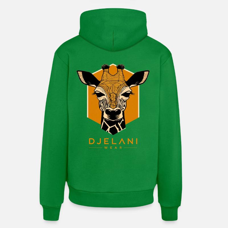 Geometrische Giraffe in Ocker - Organic Relaxed Hoodie Made in EU - City Green