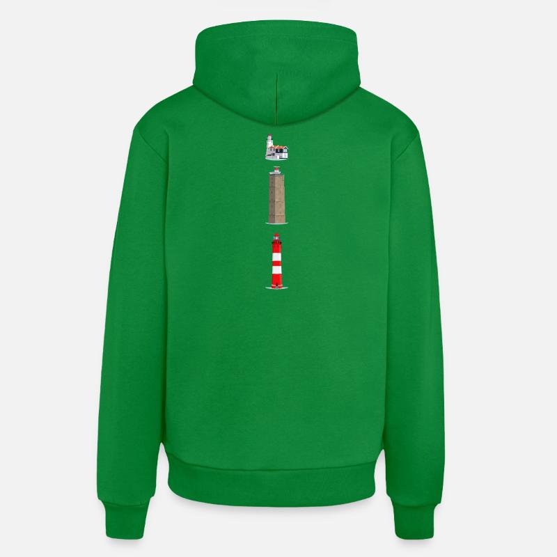 Phares Ameland, Terschelling, Marches - Sweat à capuche bio décontracté fabriqué en UE - City Green