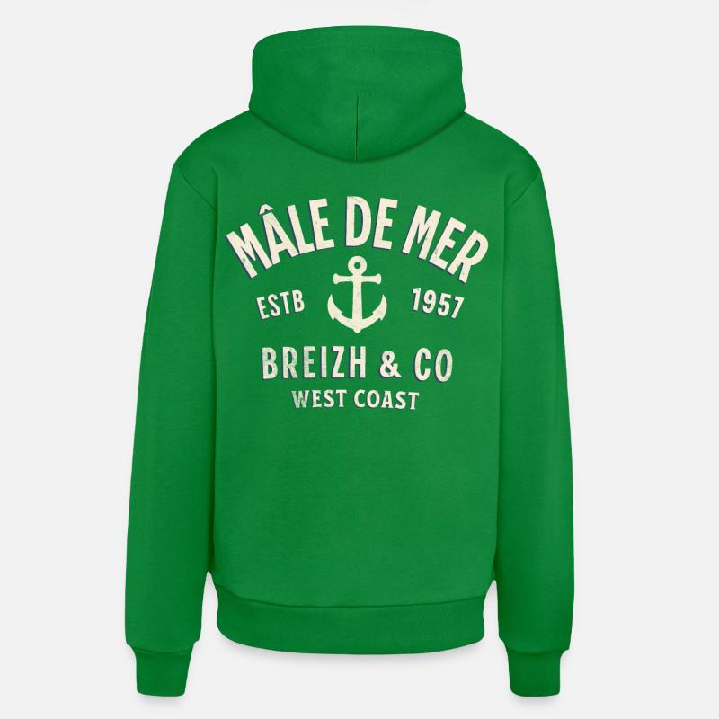 Mâle de Mer Breizh Co - Sweat à capuche bio décontracté fabriqué en UE - City Green