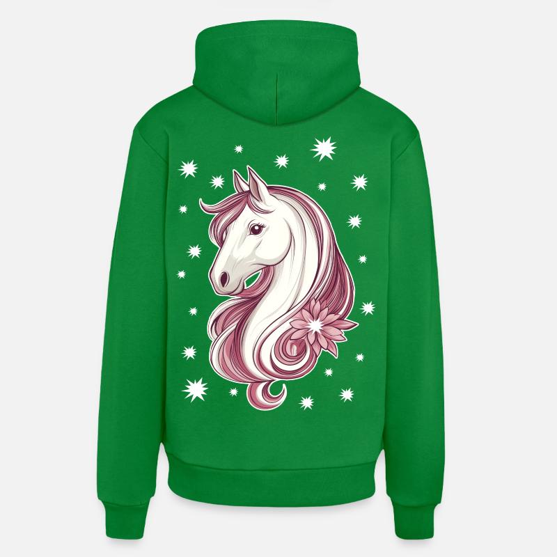 Pferd mit Sternen - Organic Relaxed Hoodie Made in EU - City Green