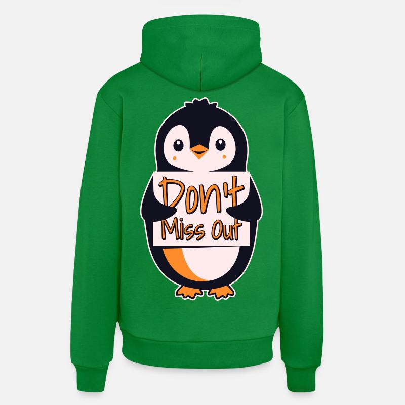 Panneau Pingouin Ne Manquez Pas - Sweat à capuche bio décontracté fabriqué en UE - City Green