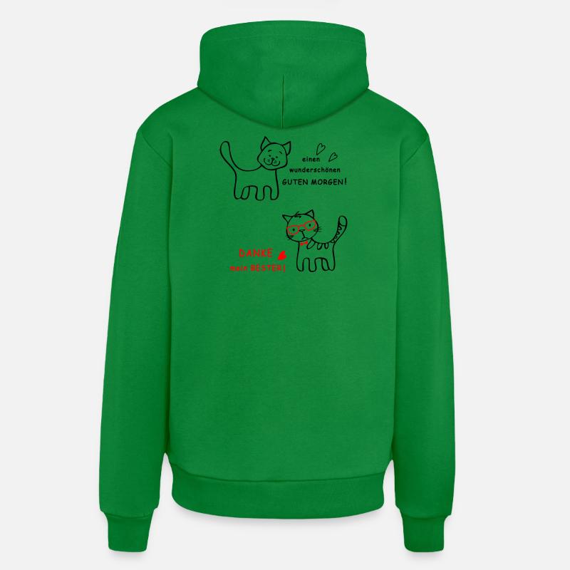 Bonjour chien et chat - Sweat à capuche bio décontracté fabriqué en UE - City Green