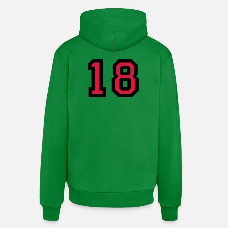 Le numéro 18 - numéro dix-huit - Sweat à capuche bio décontracté fabriqué en UE - City Green