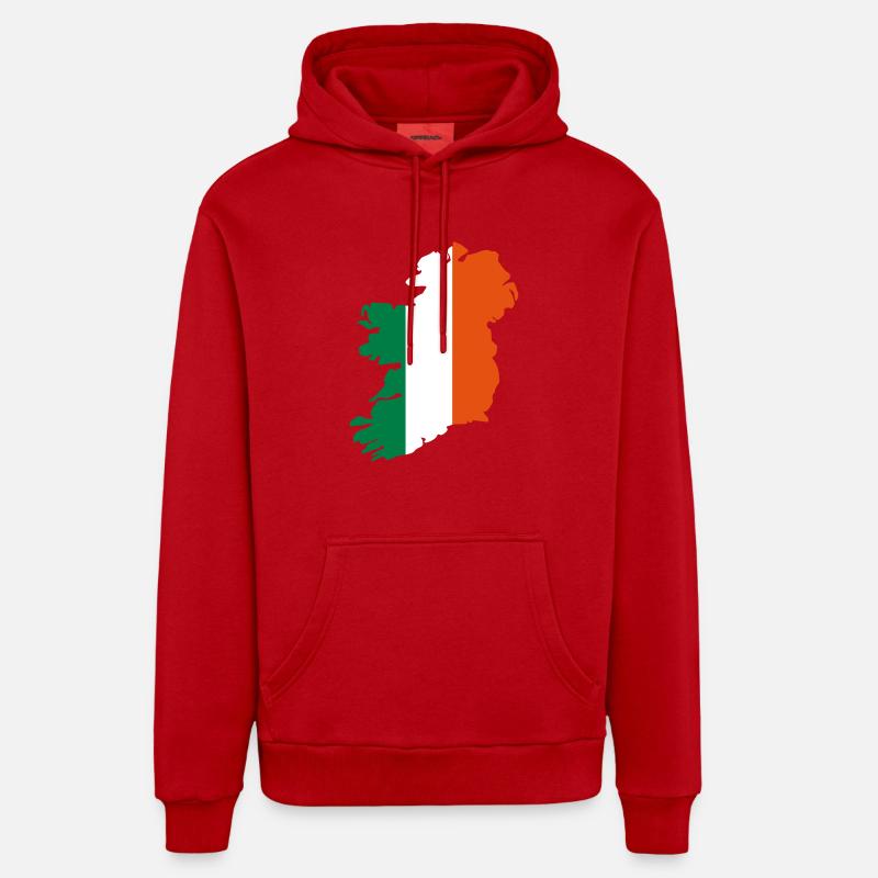 Irlande - Sweat à capuche bio décontracté fabriqué en UE - rouge