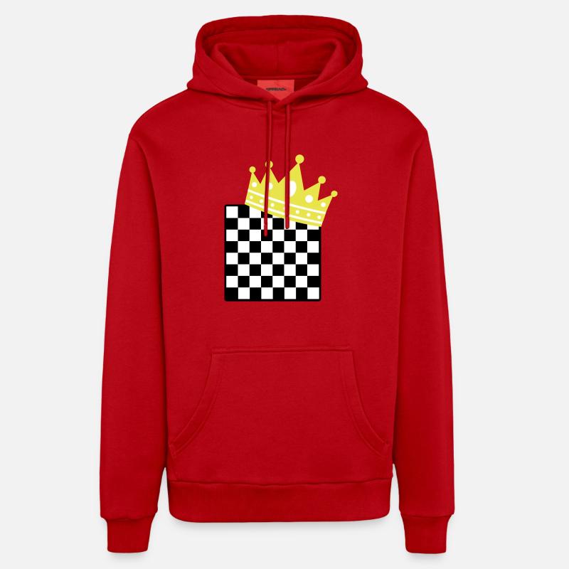 chess king - Sweat à capuche bio décontracté fabriqué en UE - rouge