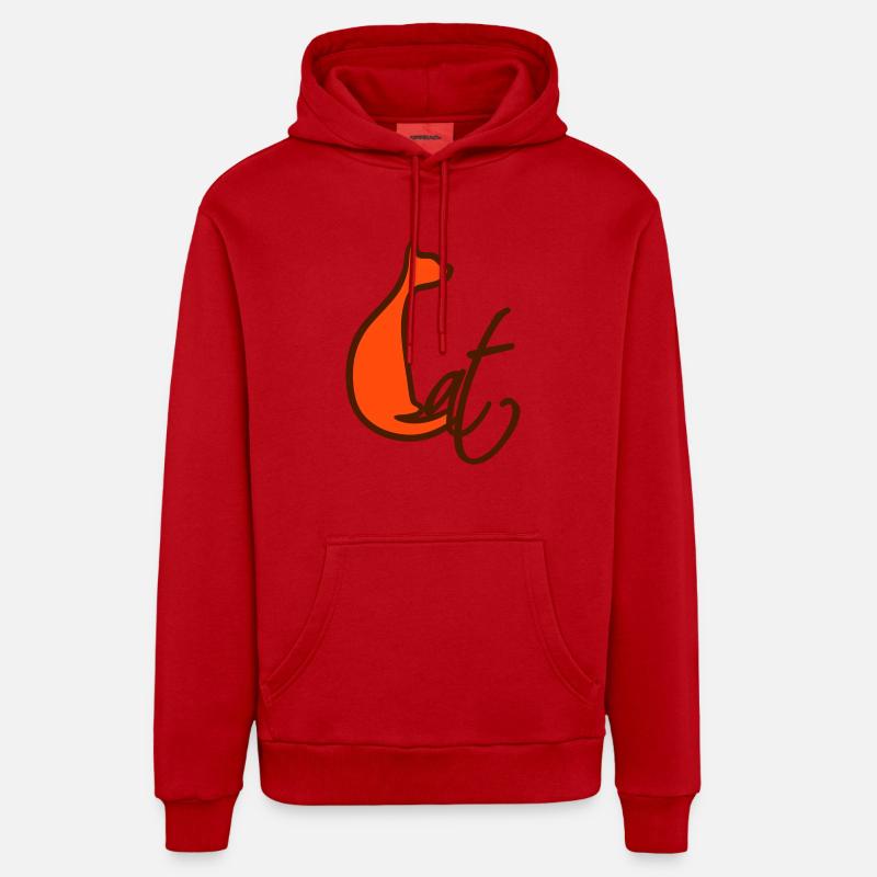 Sitzende Katze Hübsche Silhouette Cat Text Umriss Organic Relaxed Hoodie Made in EU