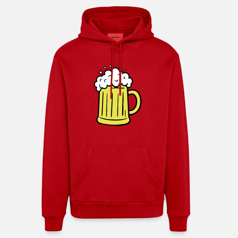 Verre à bière Beer Comic - Sweat à capuche bio décontracté fabriqué en UE - rouge