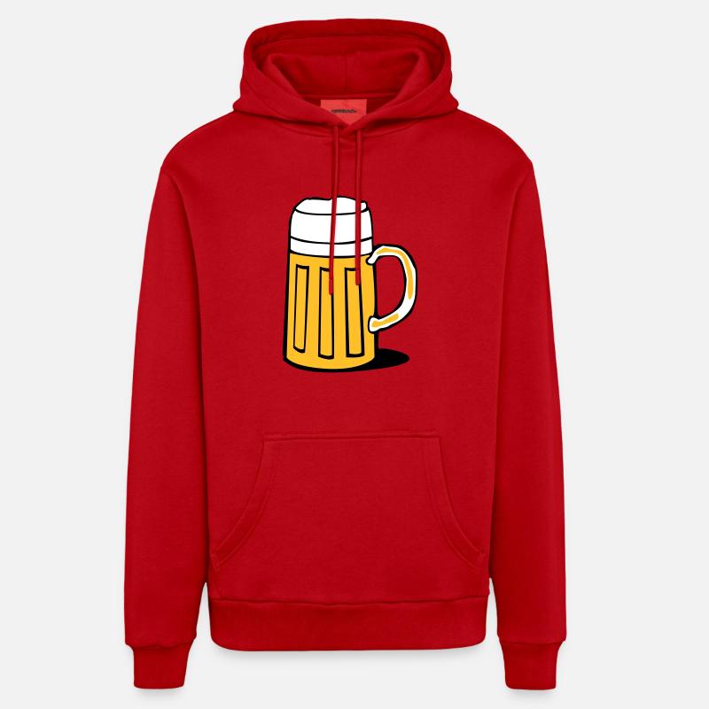 bier - Sweat à capuche bio décontracté fabriqué en UE - rouge