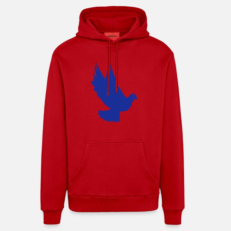 taube - Sweat à capuche bio décontracté fabriqué en UE - rouge
