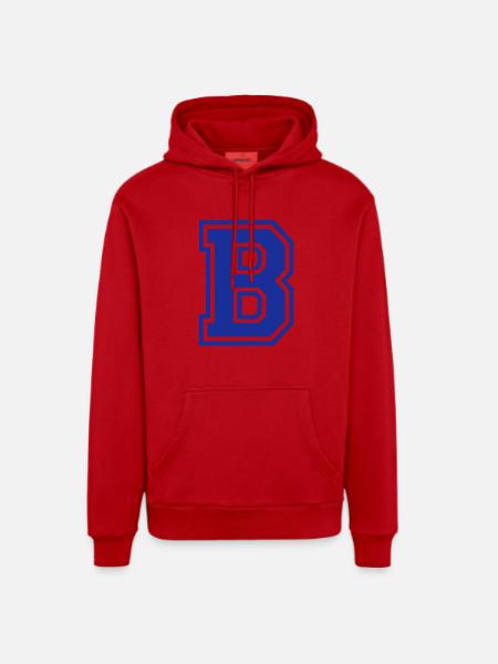 Buchstabe B - Organic Relaxed Hoodie Made in EU - Rot
