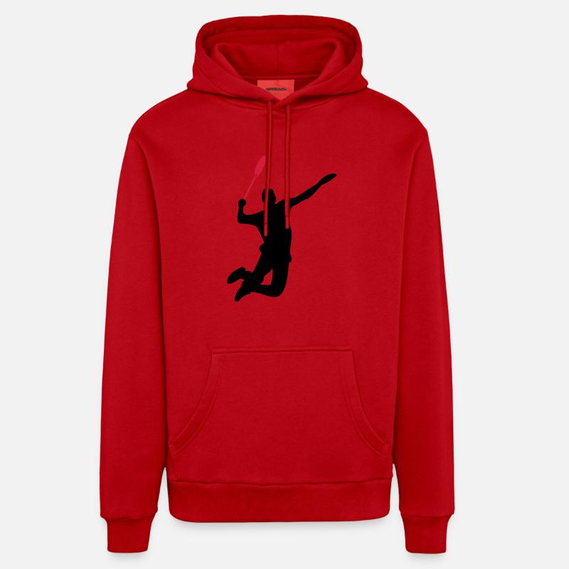badminton - Sweat à capuche bio décontracté fabriqué en UE - rouge