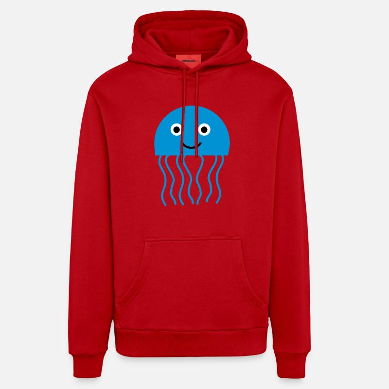 qualle_01 - Sweat à capuche bio décontracté fabriqué en UE - rouge