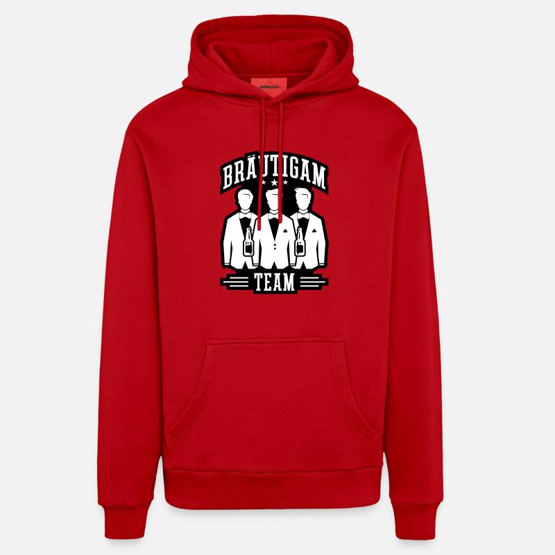 Mariage du marié - Sweat à capuche bio décontracté fabriqué en UE - rouge
