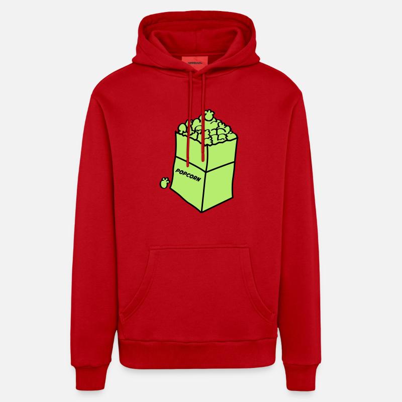 Maïs soufflé 2 - Sweat à capuche bio décontracté fabriqué en UE - rouge