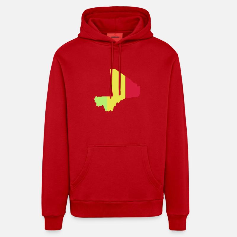 Mali - Sweat à capuche bio décontracté fabriqué en UE - rouge