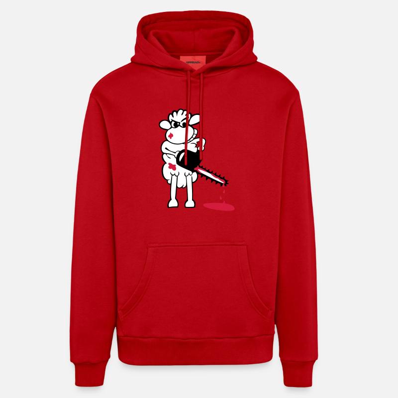Chainsaws - Sheep - Sweat à capuche bio décontracté fabriqué en UE - rouge