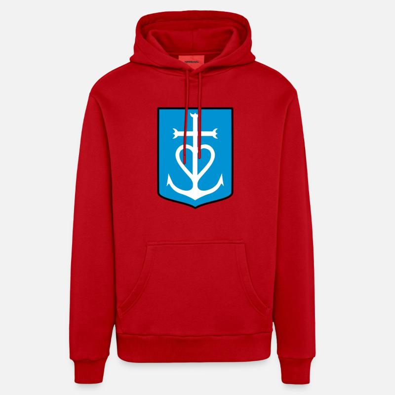 Croix Camargue - Sweat à capuche bio décontracté fabriqué en UE - rouge