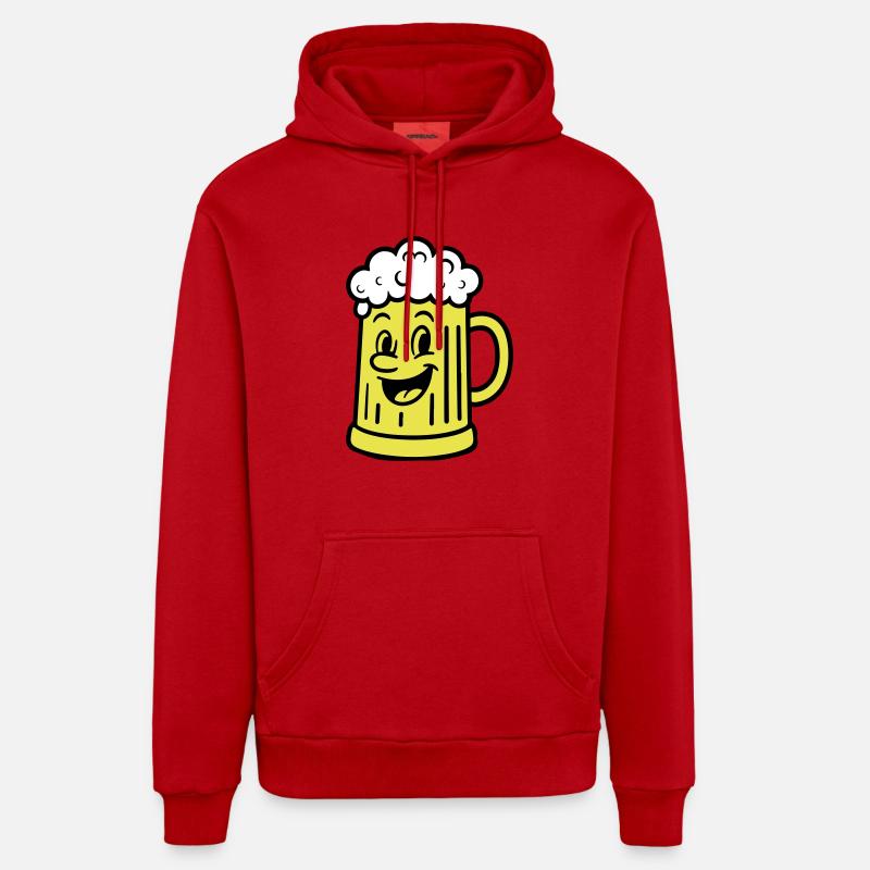 Chope à bière Bière comique - Sweat à capuche bio décontracté fabriqué en UE - rouge
