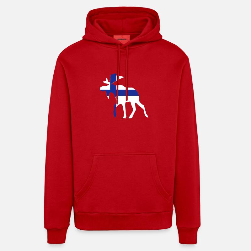 Finlande - Sweat à capuche bio décontracté fabriqué en UE - rouge