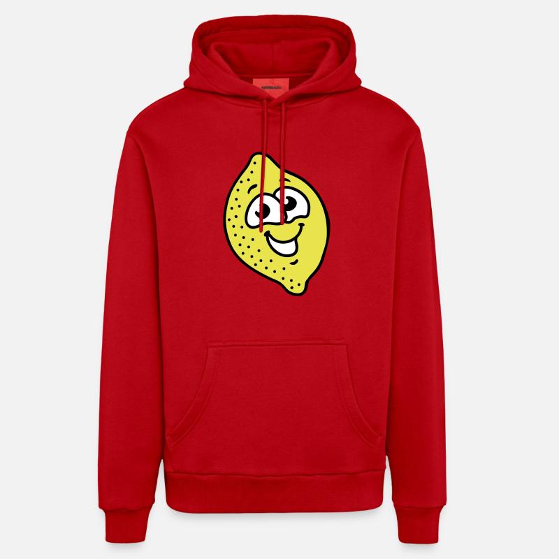 Lemon 3 - Sweat à capuche bio décontracté fabriqué en UE - rouge