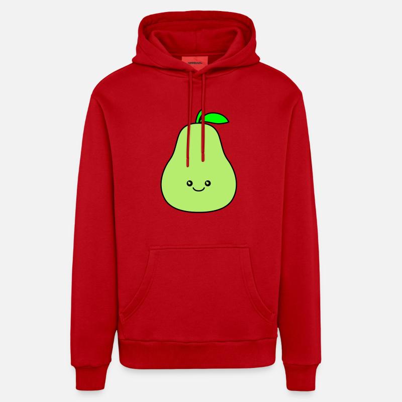 Bande dessinée poire - Sweat à capuche bio décontracté fabriqué en UE - rouge