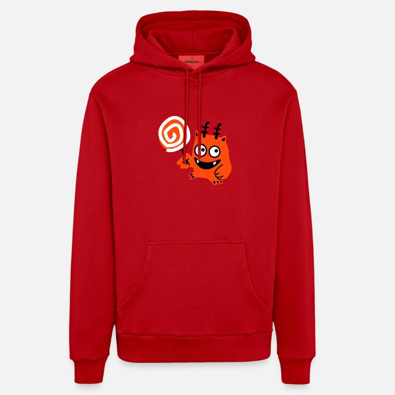 Lolli-Monster - Sweat à capuche bio décontracté fabriqué en UE - rouge