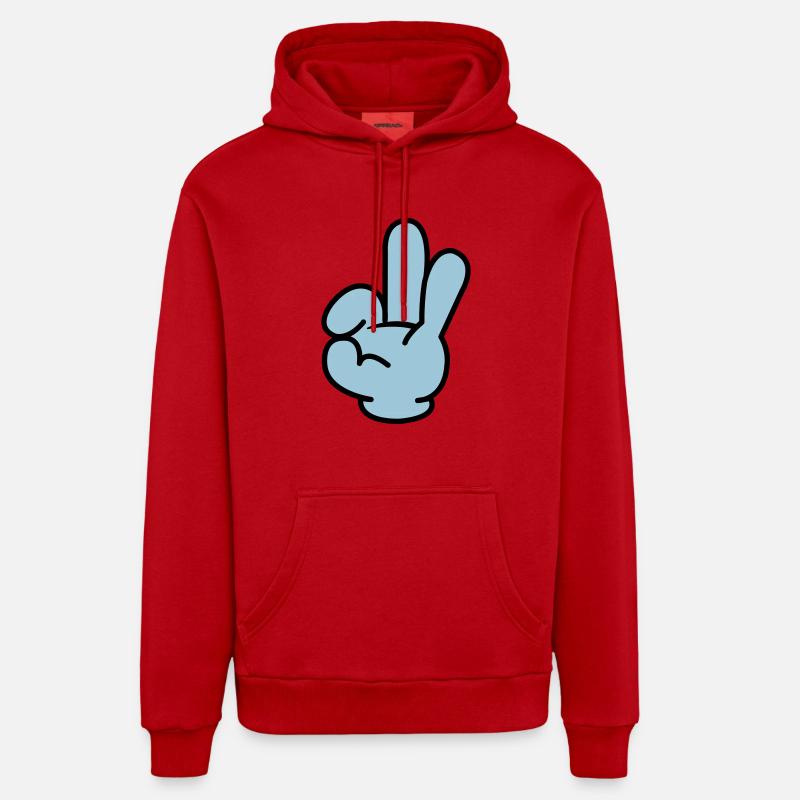 hand_comic_02 - Sweat à capuche bio décontracté fabriqué en UE - rouge