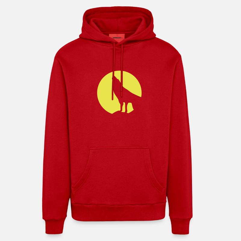 Wolve & Moonlight, Wolf, Wolves - Organic Relaxed Hoodie Made in EU - red