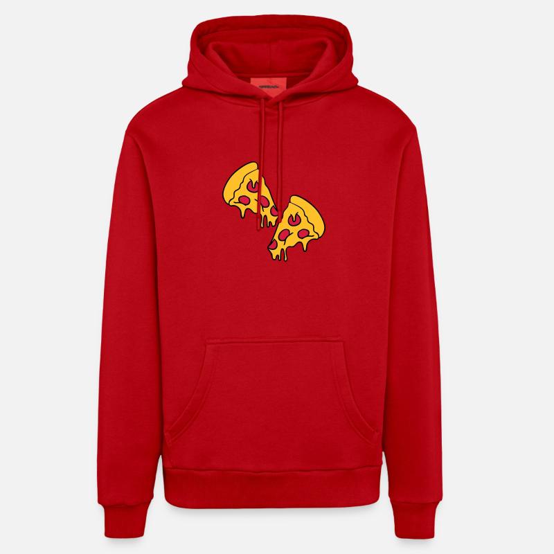 2 pizzas morceaux de fromage dégoulinant de salami Sweat à capuche bio décontracté fabriqué en UE