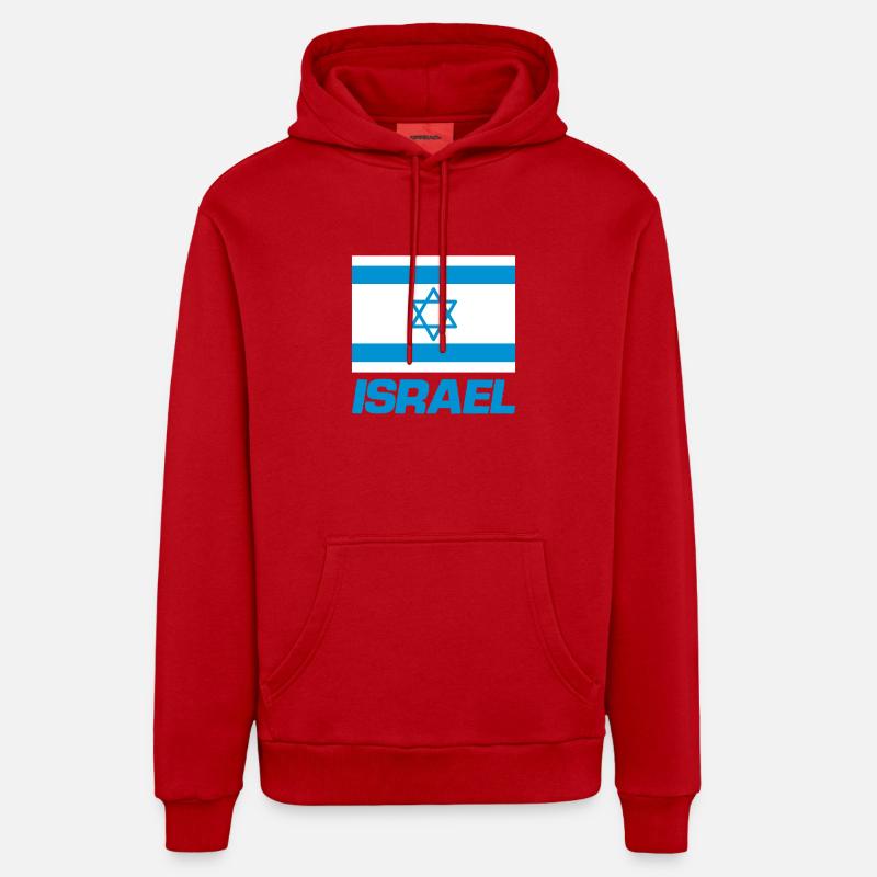 Drapeau d’Israël - Sweat à capuche bio décontracté fabriqué en UE - rouge