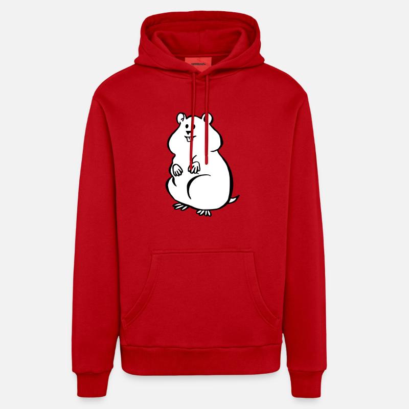 Hamster - Sweat à capuche bio décontracté fabriqué en UE - rouge