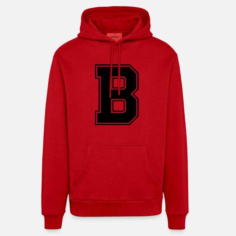 b - Sweat à capuche bio décontracté fabriqué en UE - rouge