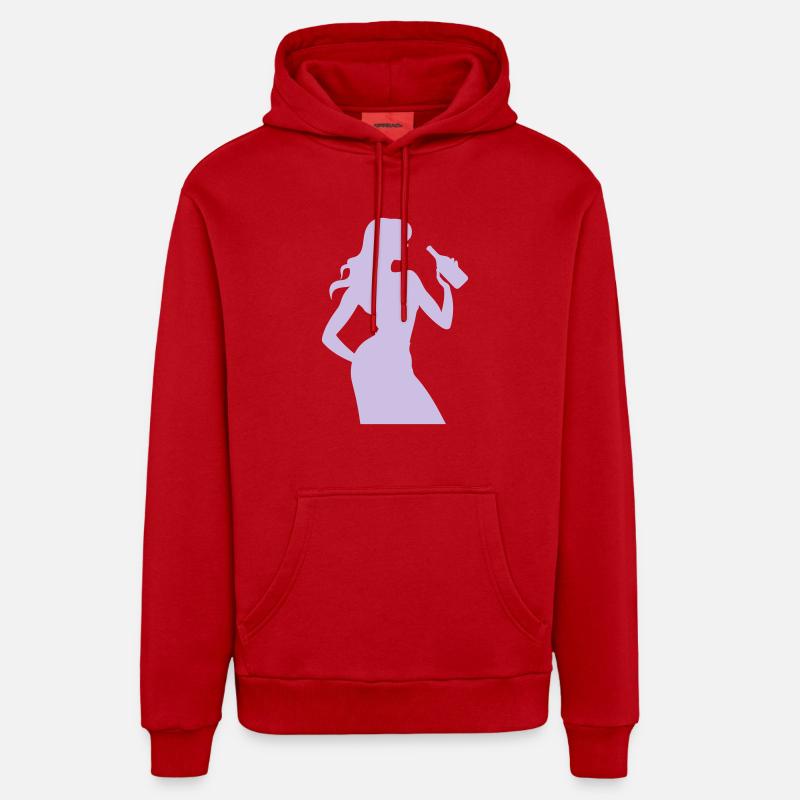 Femme Fun Silhouette - Sweat à capuche bio décontracté fabriqué en UE - rouge