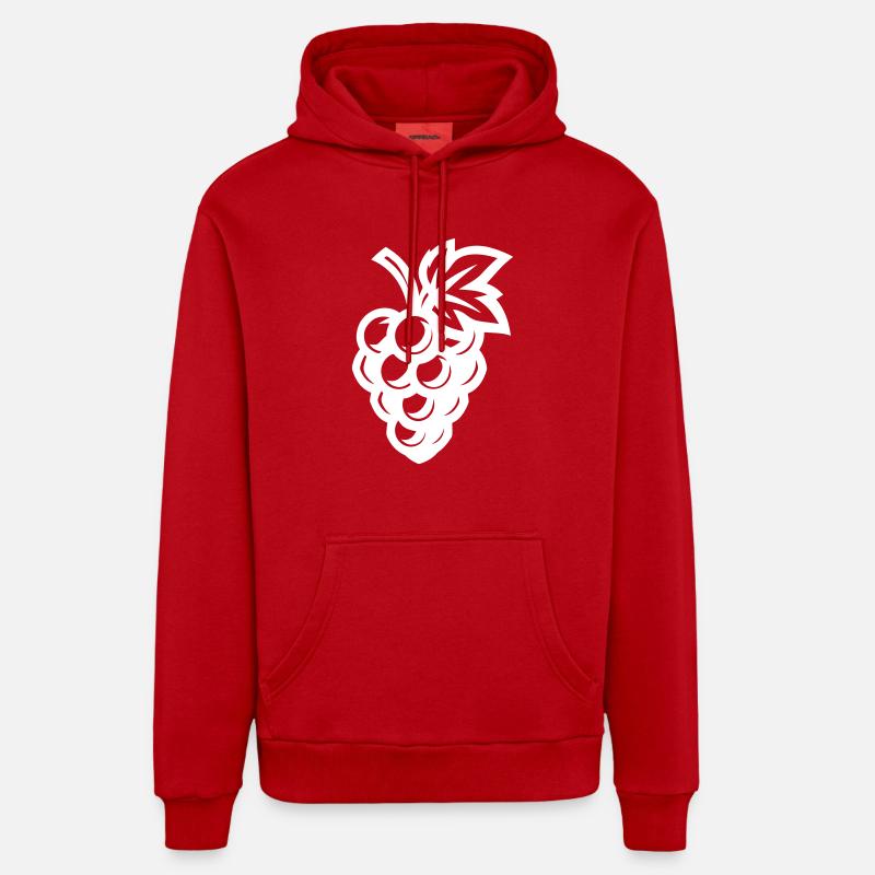 Raisin Symbole Raisin - Sweat à capuche bio décontracté fabriqué en UE - rouge