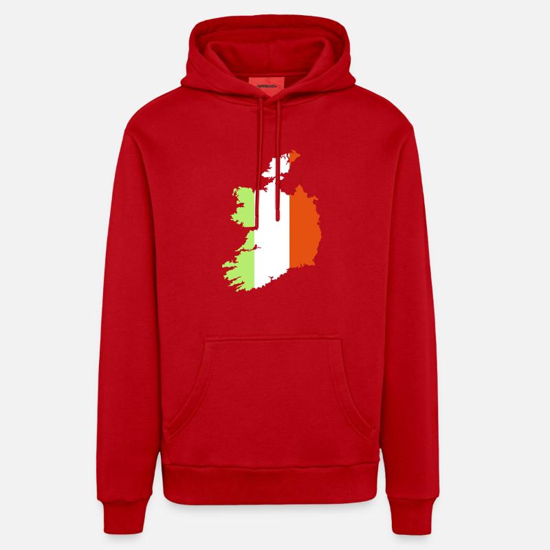 Irlande - Sweat à capuche bio décontracté fabriqué en UE - rouge