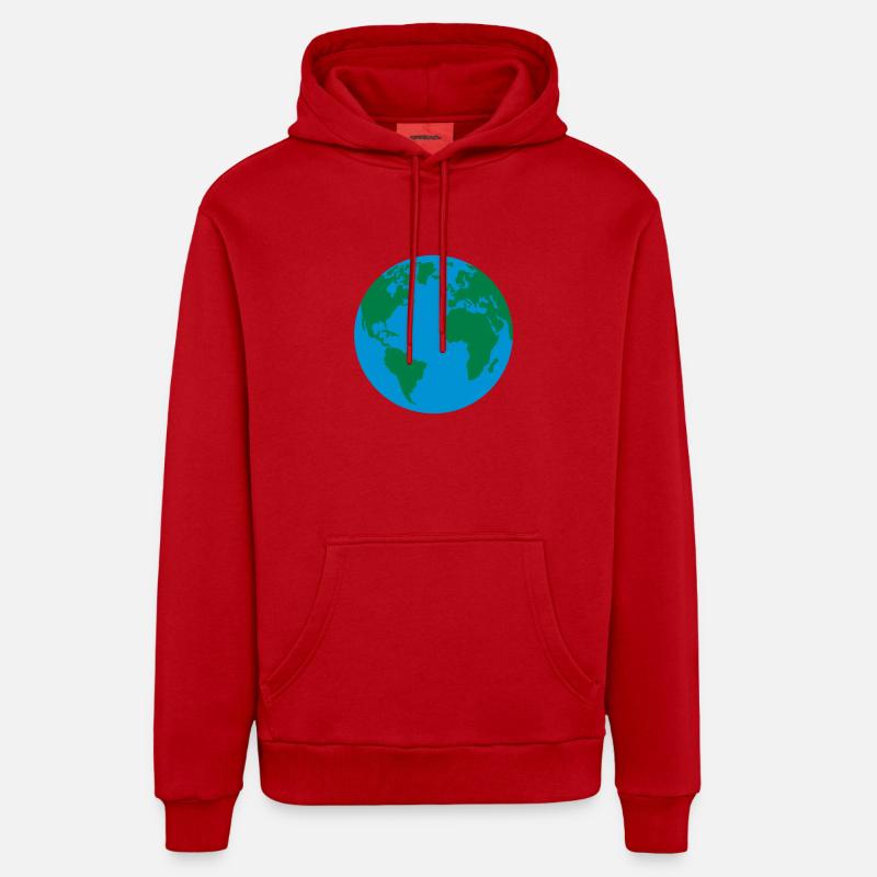 Terre - Sweat à capuche bio décontracté fabriqué en UE - rouge