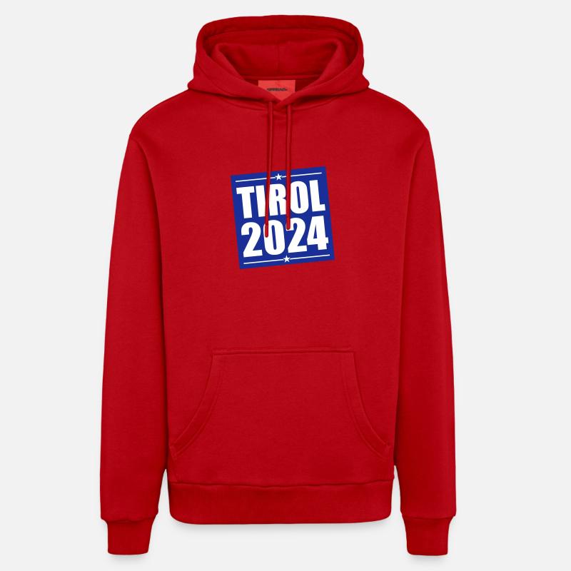 Tyrol 2024 - Sweat à capuche bio décontracté fabriqué en UE - rouge