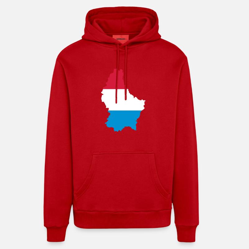 Luxembourg map&flag Organic Relaxed Hoodie Made in EU