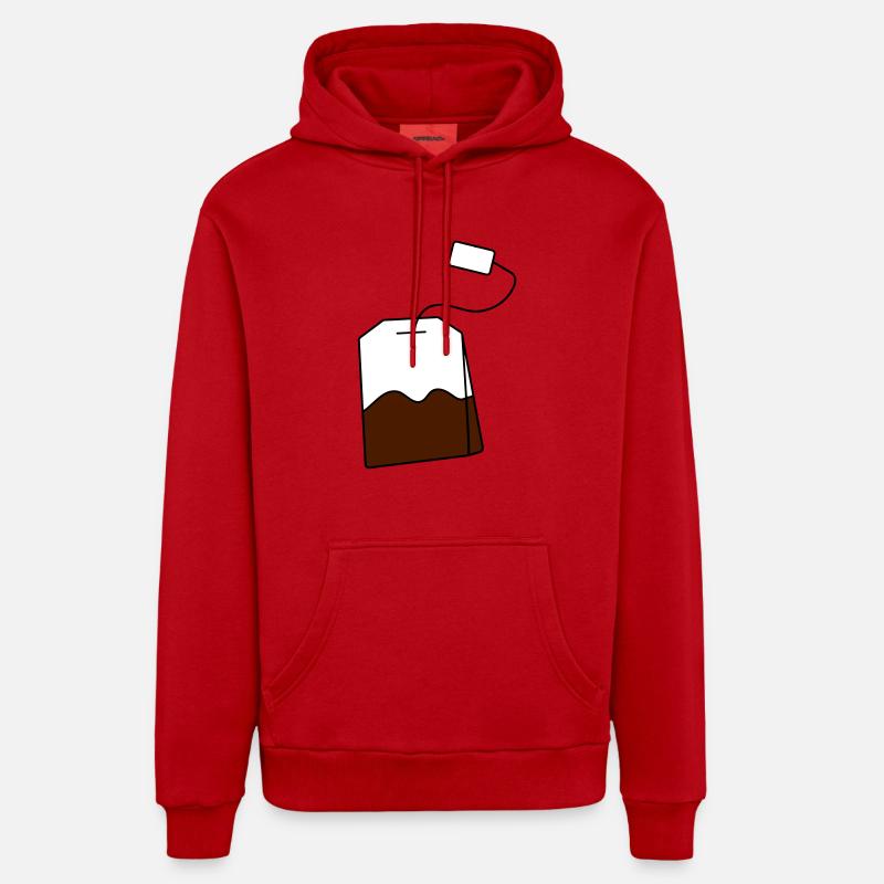 Sachet de thé - Sweat à capuche bio décontracté fabriqué en UE - rouge