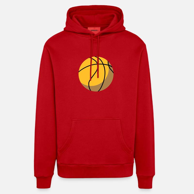 Basket-ball - Sweat à capuche bio décontracté fabriqué en UE - rouge