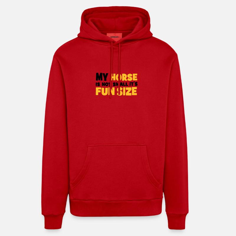 petit cheval - Sweat à capuche bio décontracté fabriqué en UE - rouge