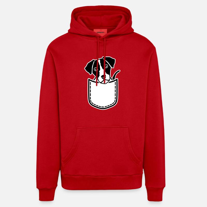 Jack Russell - Sweat à capuche bio décontracté fabriqué en UE - rouge