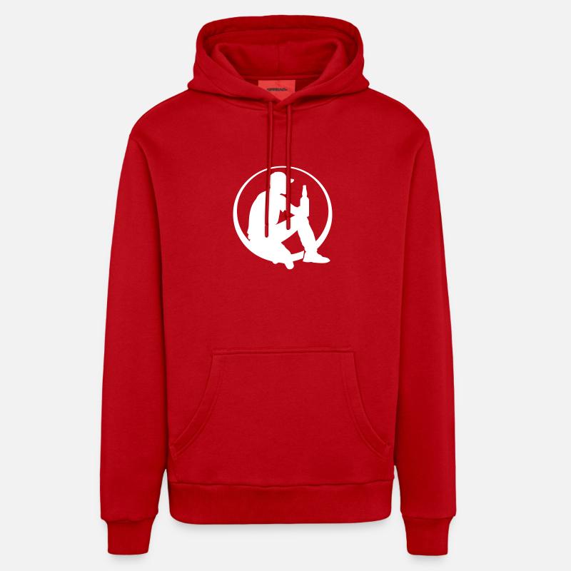 Bouteille de bière Boire - Sweat à capuche bio décontracté fabriqué en UE - rouge