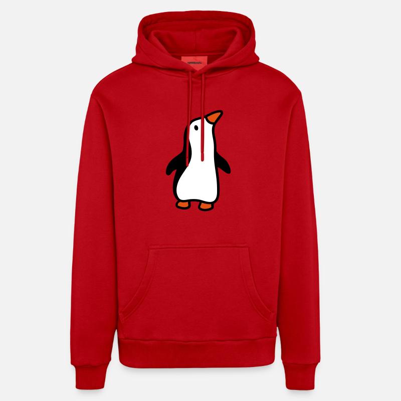 Penguin lève 3 - Sweat à capuche bio décontracté fabriqué en UE - rouge