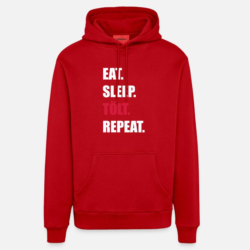 manger dormir tölt - Sweat à capuche bio décontracté fabriqué en UE - rouge
