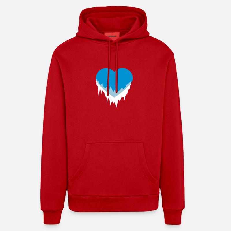 coeur de glace - Sweat à capuche bio décontracté fabriqué en UE - rouge
