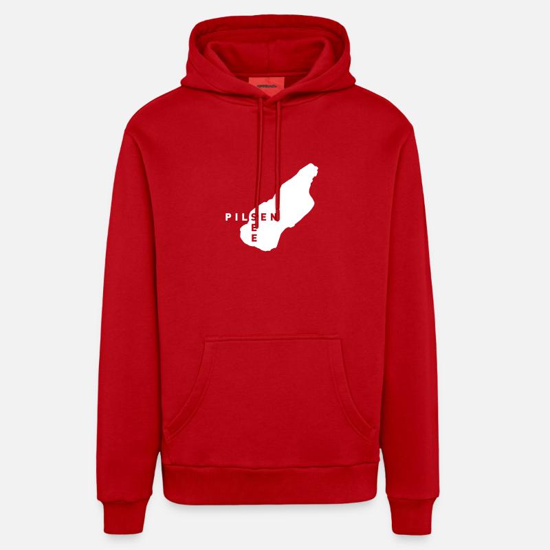 d'origine Pilsensee - Sweat à capuche bio décontracté fabriqué en UE - rouge