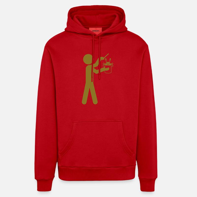 Magic - Sweat à capuche bio décontracté fabriqué en UE - rouge