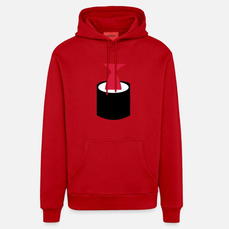 sushi - Sweat à capuche bio décontracté fabriqué en UE - rouge