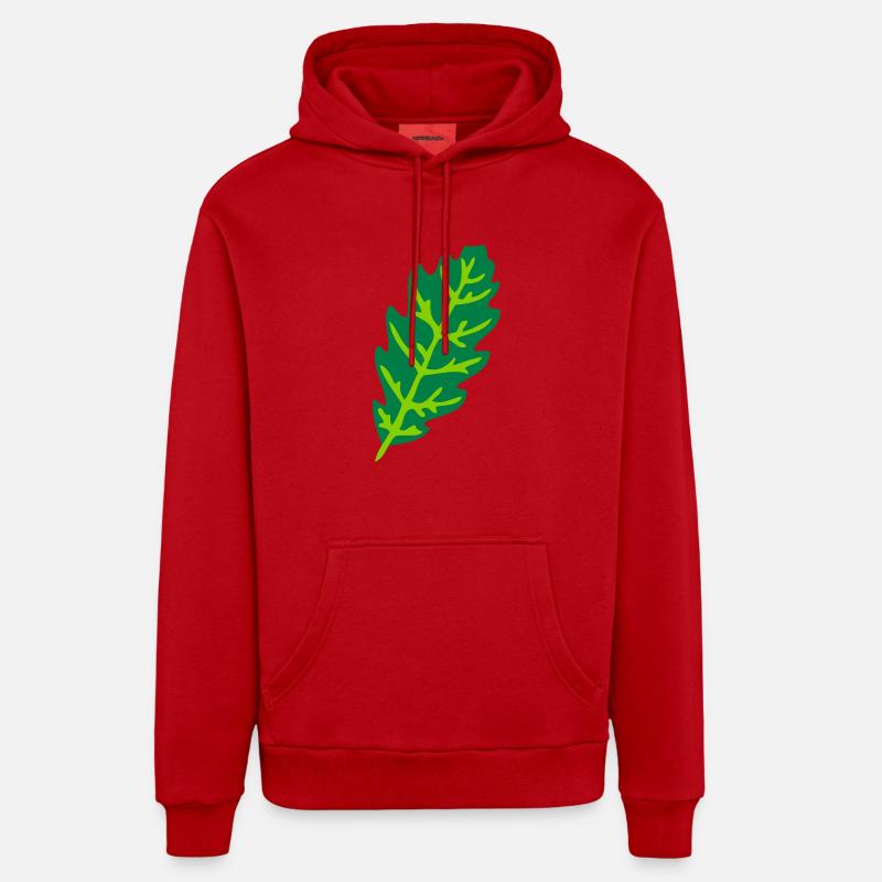 feuillage du chêne - Sweat à capuche bio décontracté fabriqué en UE - rouge